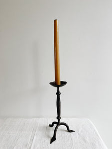 Hammered iron candlestick