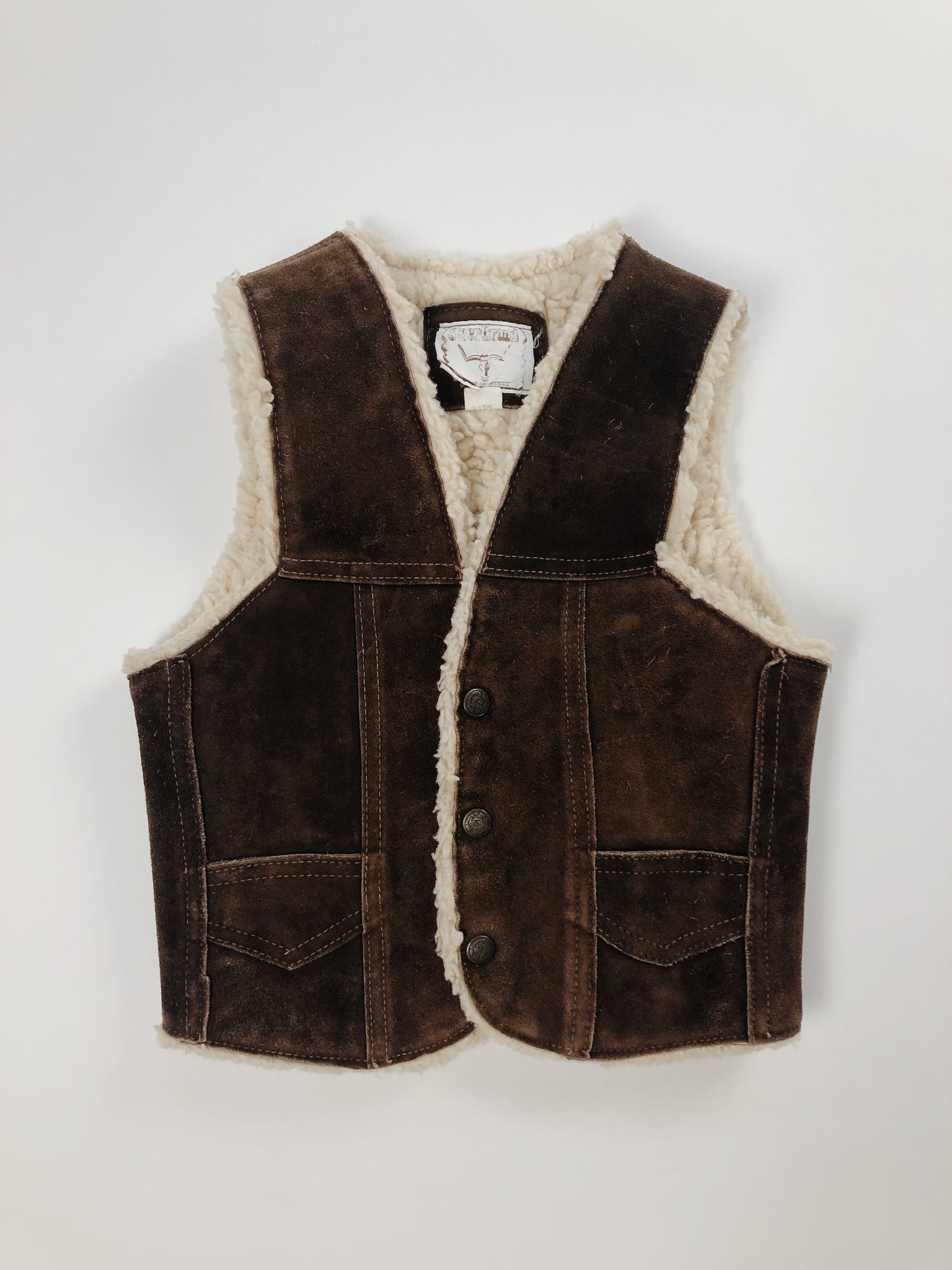 Leather Sherpa Vest - Size 5